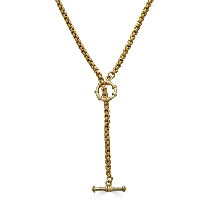 Fashionable Crystal Pendant Necklaces For Chic Looks-Gold Box Chain Lariat Necklace-Bracelet