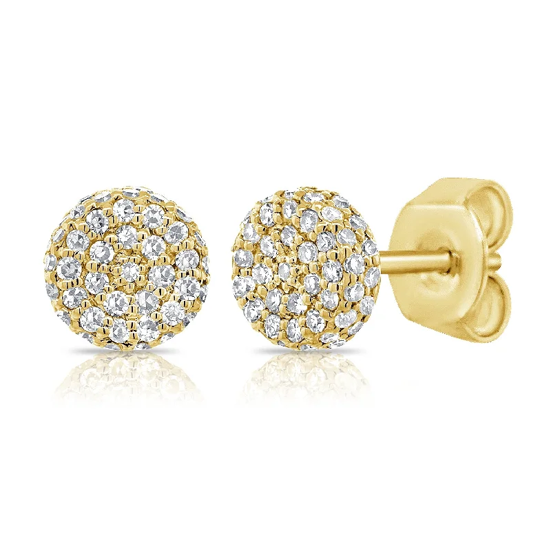 Unique Pearl Earrings For Timeless Style-14K Yellow Gold Diamond Raised Small Stud Earrings