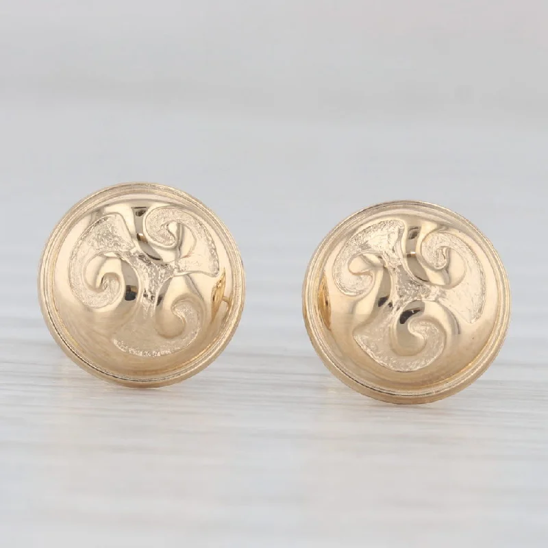 Personalized Earrings For One-of-a-Kind Gifts-Charles Garnier Swirl Stud Earrings 18k Yellow Gold French