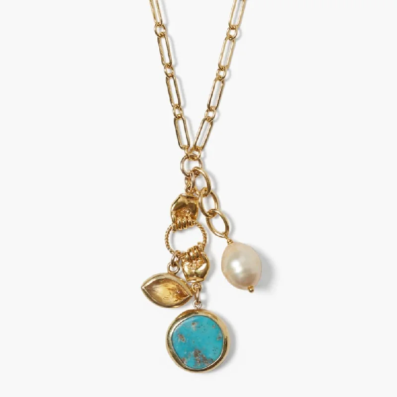 Gorgeous Chain Necklaces For Formal Occasions-Turquoise Sardinia Charm Necklace