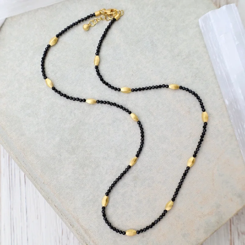 Bold Multi-Chain Necklaces For Fashion Statements-Black Spinel Bliss Necklace