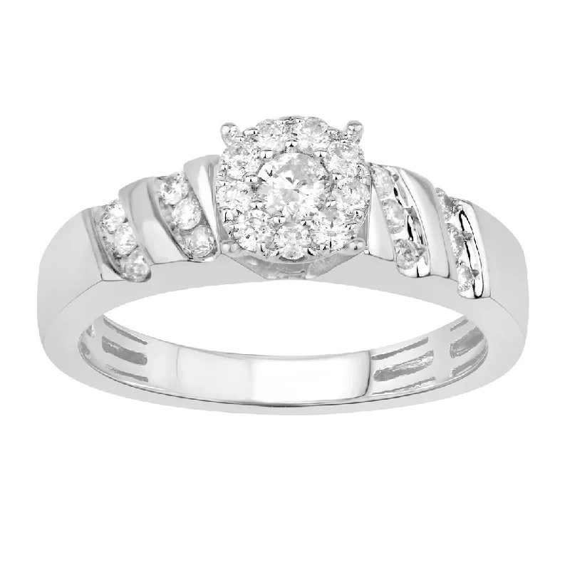 Simple Diamond Engagement Rings For Brides-Diamond Engagement Ring (14K)