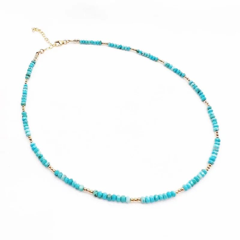 Elegant Multi-Layered Necklaces For Fashionistas-Free Spirit Turquoise Beaded Gold Filled Necklace