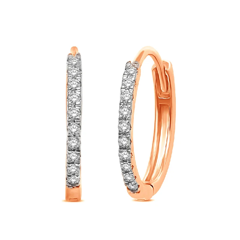 Gemstone Earrings For Vibrant Styles-14K Rose Gold  1/10 Ct.Tw.Diamond Stackable Earrings