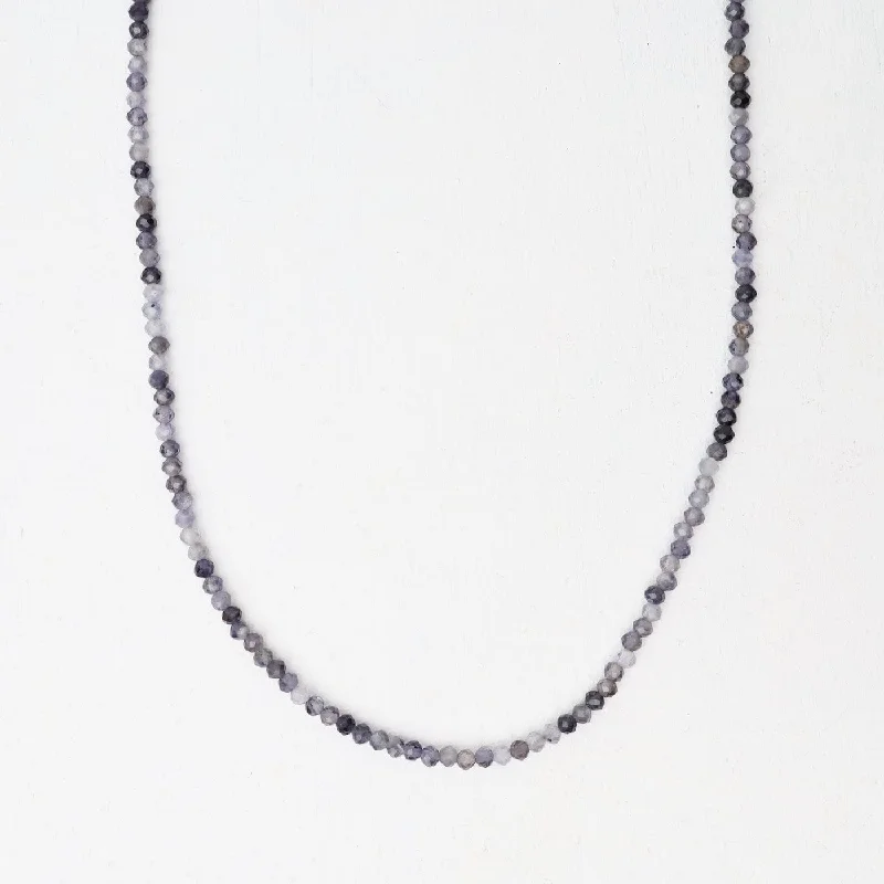 Gold Chain Necklaces For Classic Style-Blue Labradorite Simple Stone Necklace