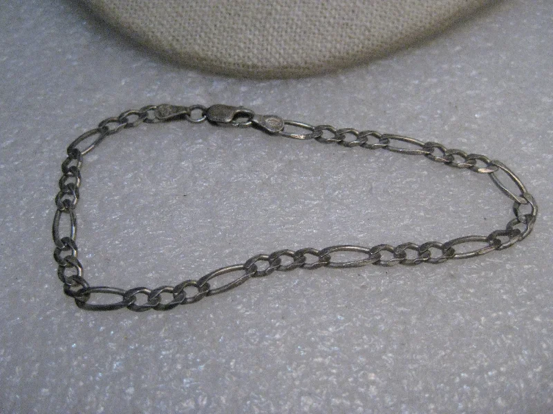 Bracelets With Unique Designs-Vintage Sterling Silver Figaro Bracelet,  7.5", Unisex, 4.5mm, 1980's