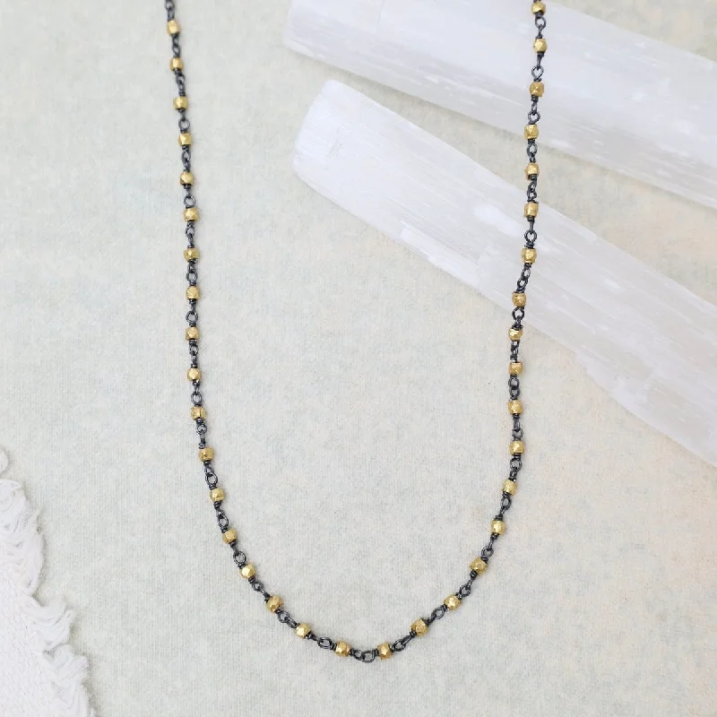 Bold Gemstone Pendant Necklaces For Special Days-Two Tone Bead Necklace