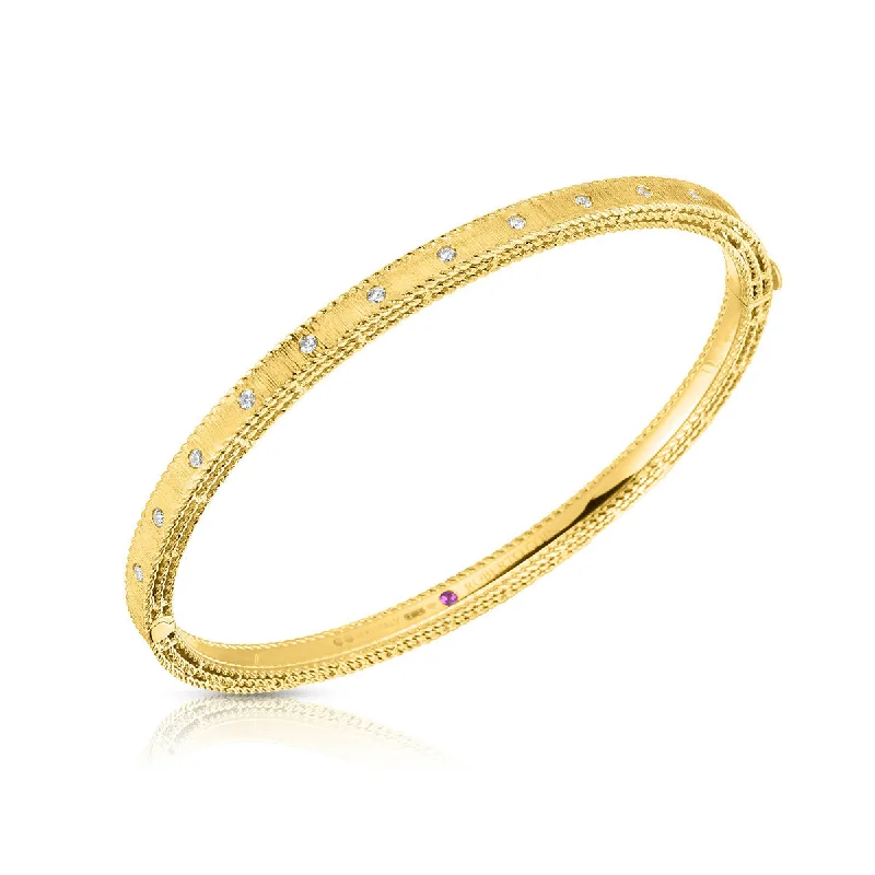 Bangles With Triangular Designs-18K Gold Princess Bangle with Diamonds