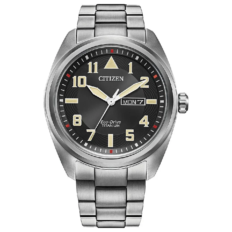 Watches For Minimalist Jewelry Lovers-CITIZEN Eco-Drive Weekender Garrison Mens Super Titanium