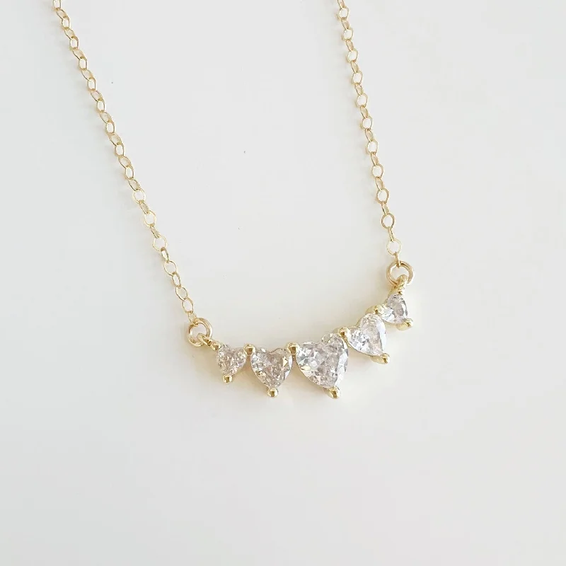 Unique Gold Pendant Necklaces For Fashion Statements-Ariana Cz Heart Gold Filled Necklace