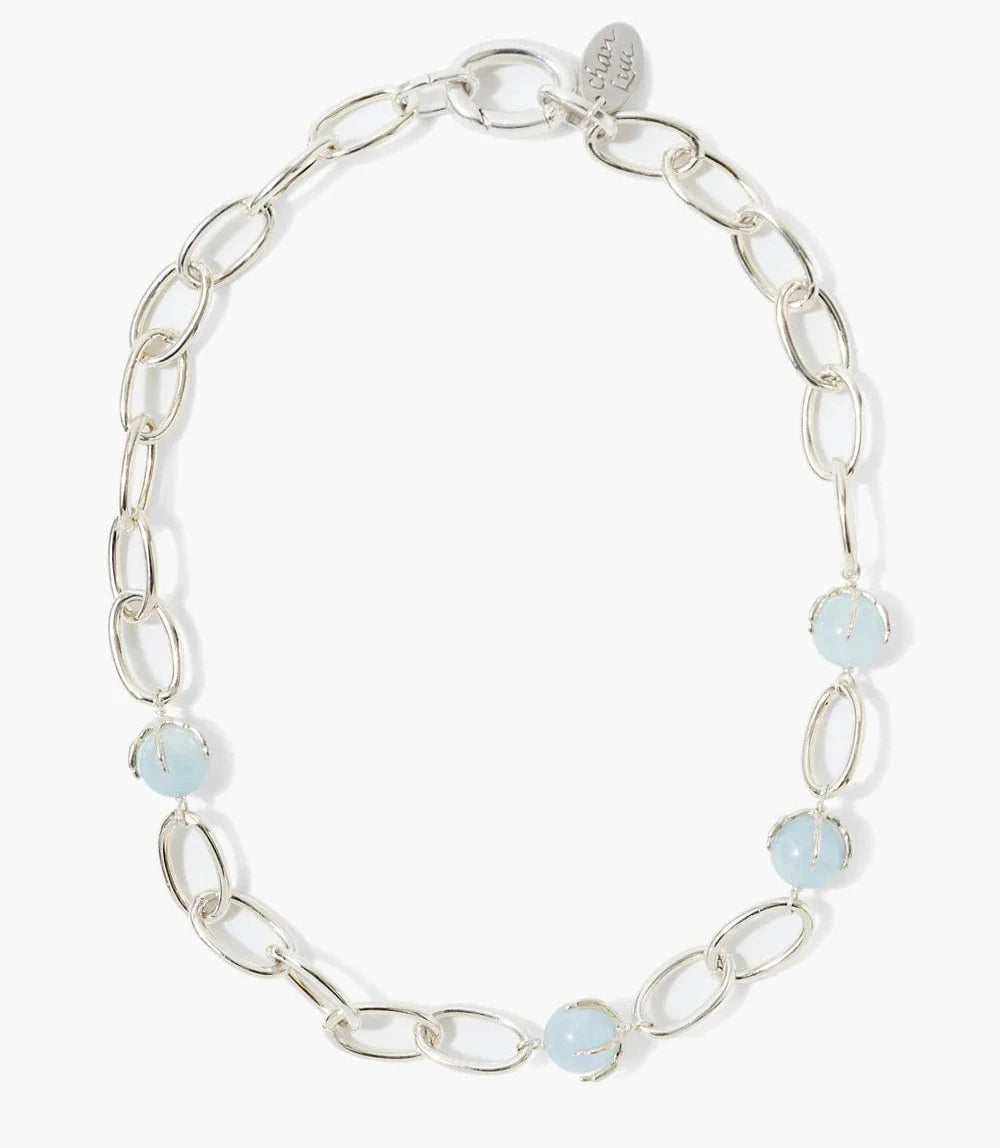 Statement Charm Necklaces For Personalized Style-Aquamarine Lark Chain Necklace