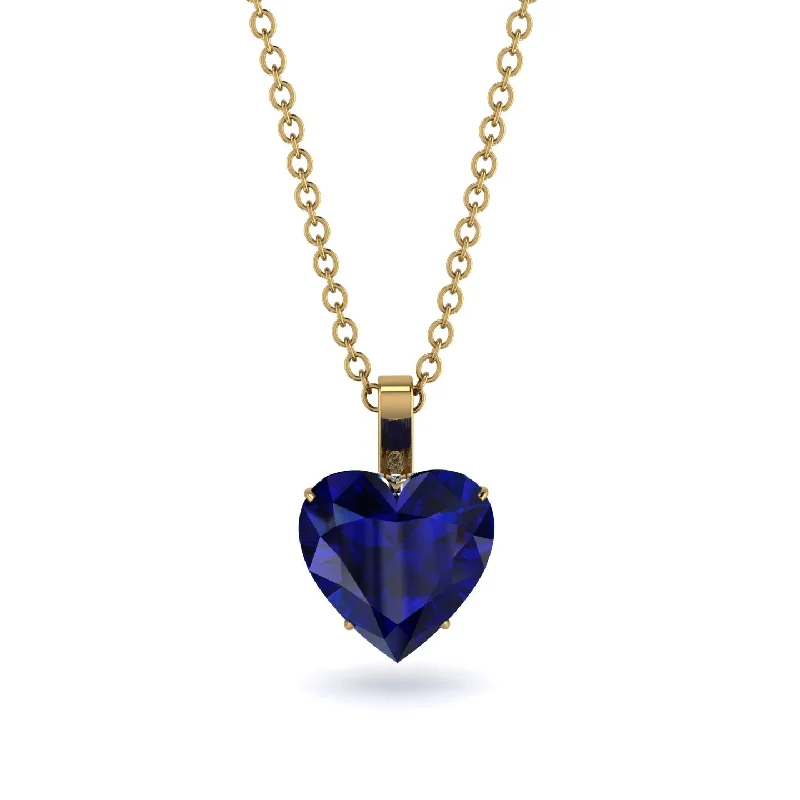 Elegant Chain Necklaces For Minimalist Style-Heart Sapphire Necklace - Noelle No. 13