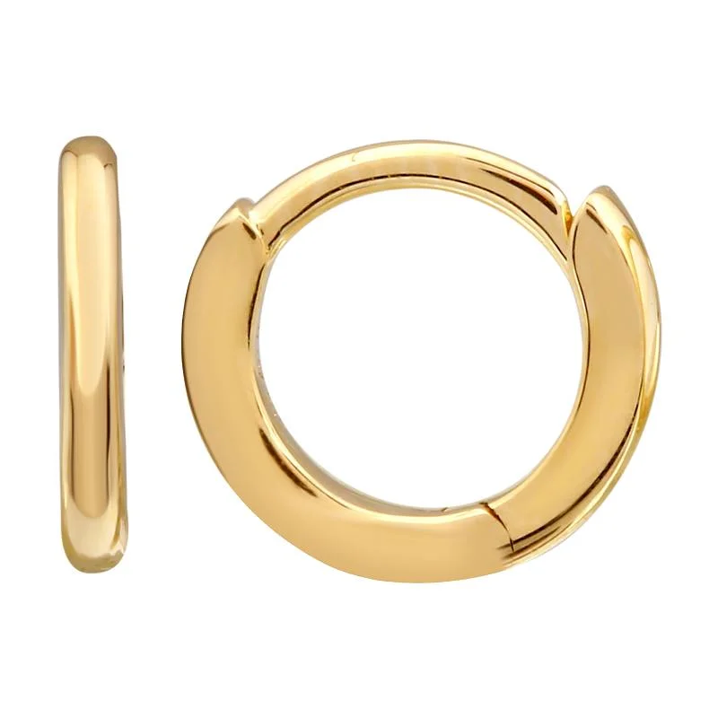 Artistic Earrings For Creative Looks-14k Yellow Gold Eternity Mini Round Huggie Earrings