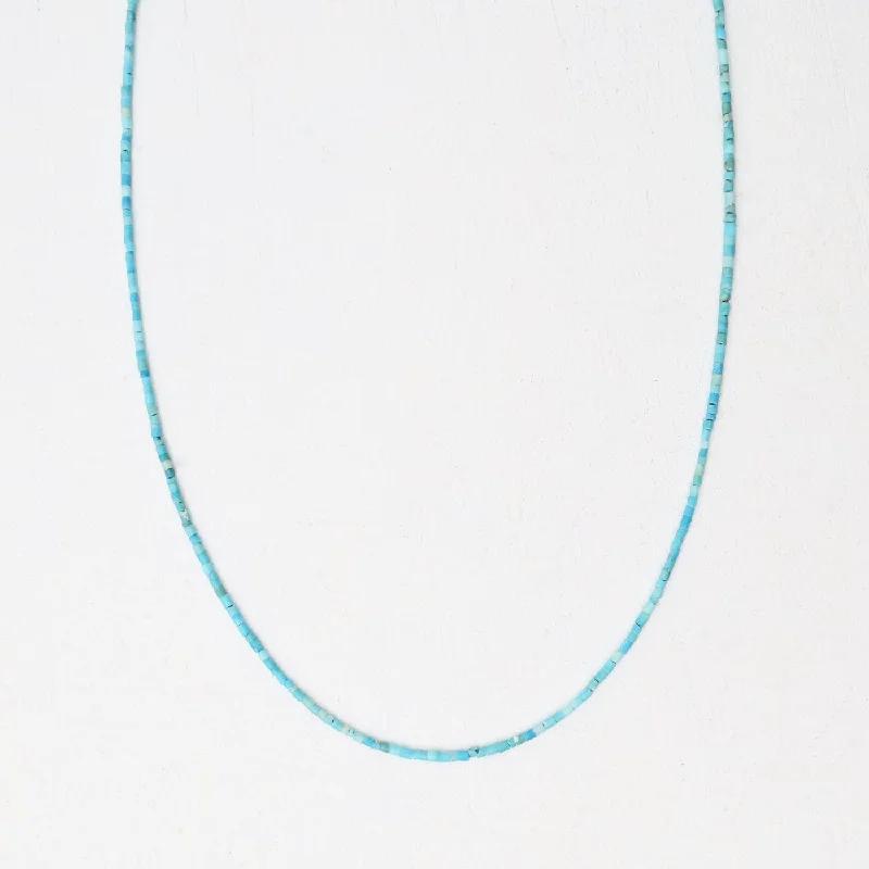 Unique Bar Necklaces For Trendy Looks-Tiny Turquoise Simple Stone Necklace