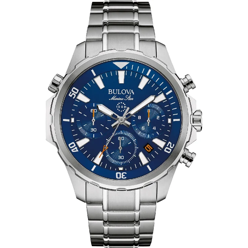 Watches With Bright Colors-Bulova Marine Star Chronograph Watch