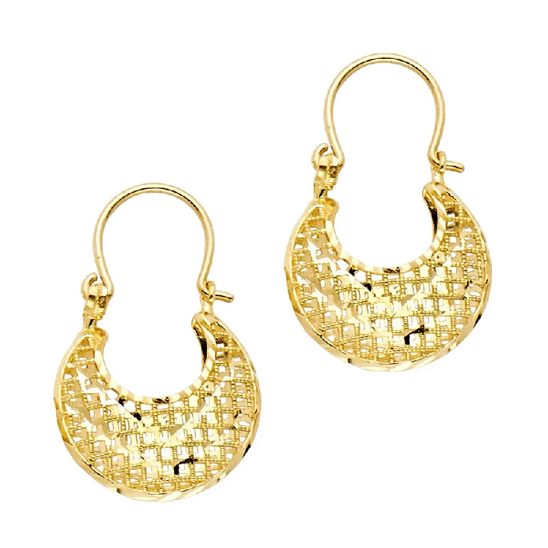 Large Acrylic Earrings For Bold Statements-14K Gold DC Basket Earrings