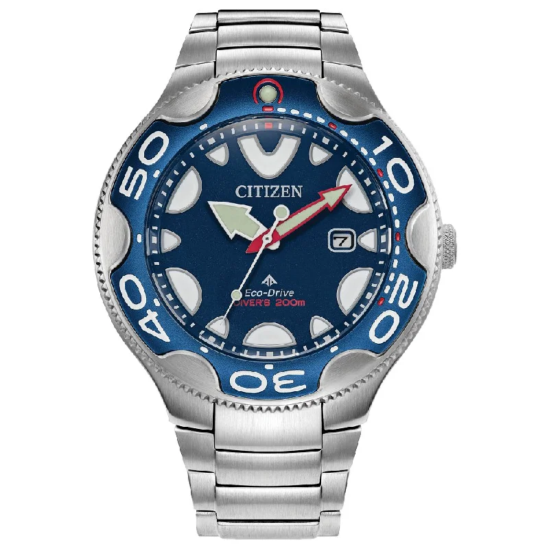 Watches With Charm Elements-CITIZEN Eco-Drive Promaster Eco Orca Mens Stainless Steel