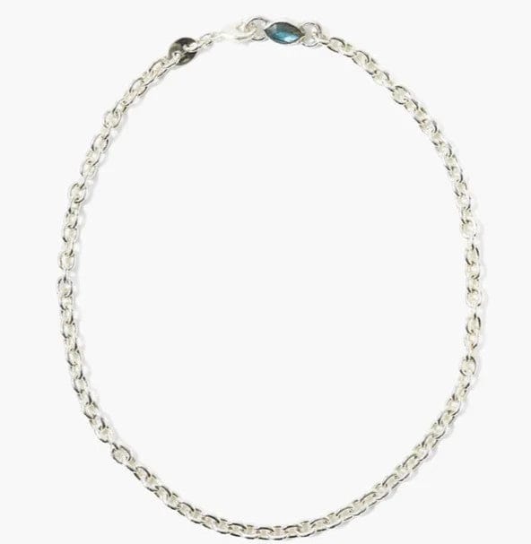 Stylish Silver Choker Necklaces For Everyday Wear-Leona Chain Necklace Labradorite