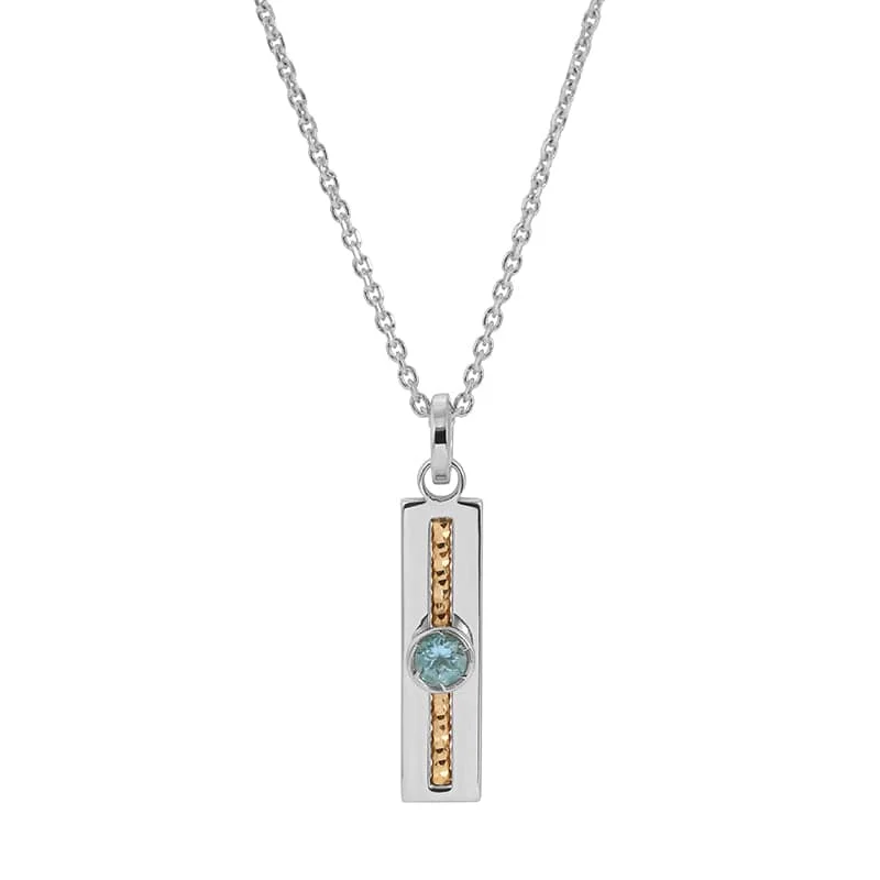 Bold Silver Pendant Necklaces For Trendy Looks-Sterling Silver & Gold Plated Blue Topaz Soprano Necklace