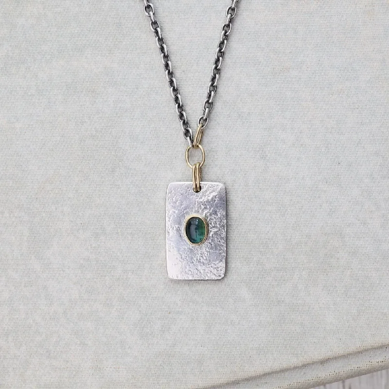 Custom Crystal Pendant Necklaces For Unique Designs-Tourmaline Tablet Necklace