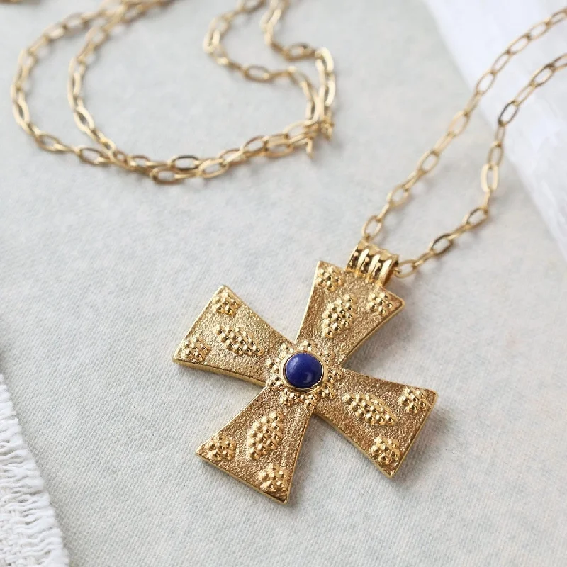 Beautiful Personalized Bar Necklaces For Gifts-The Etruscan Cross Necklace