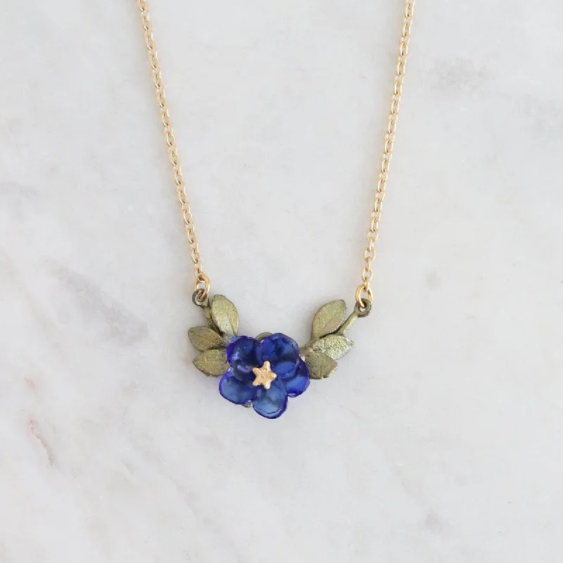 Silver Necklaces For Everyday Wear-Blue Violet Bar Necklace