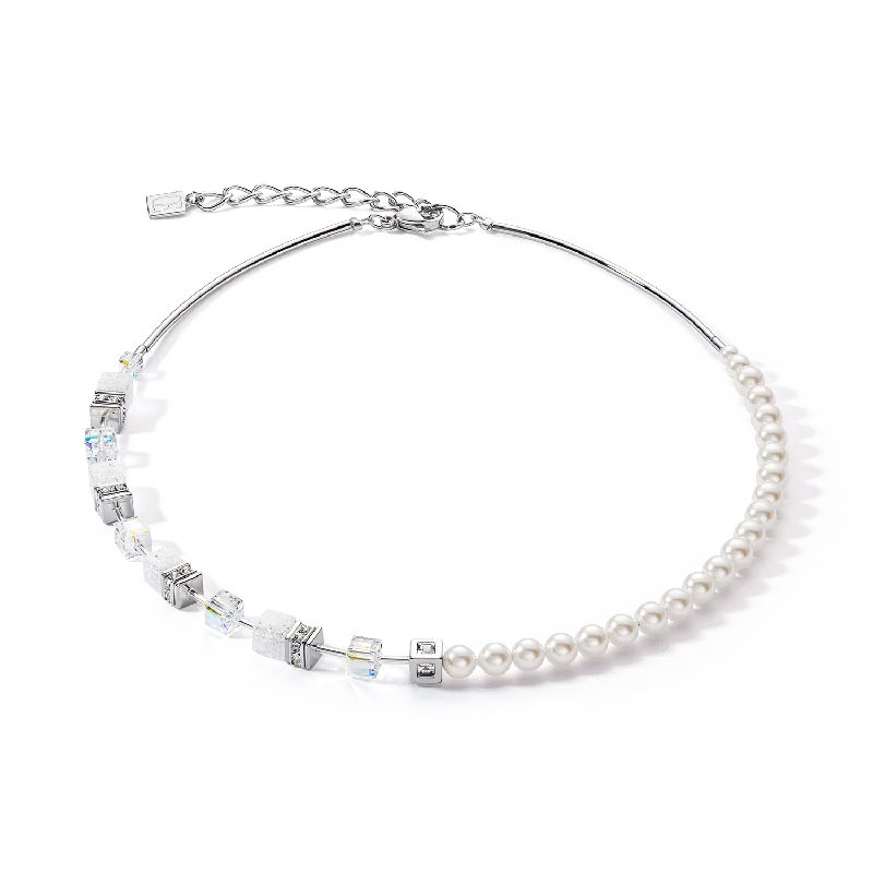 Elegant Multi-Layered Necklaces For Fashionistas-GeoCube Precious Fusion Pearls Necklace