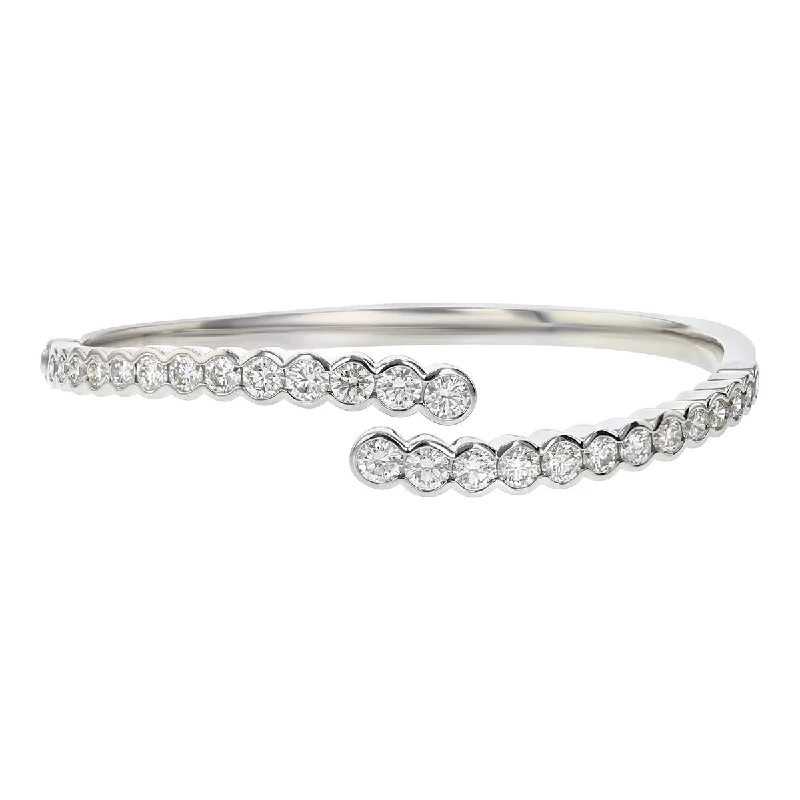 Bangles With Cross Designs-Diamond Bypass Bangle Bracelet