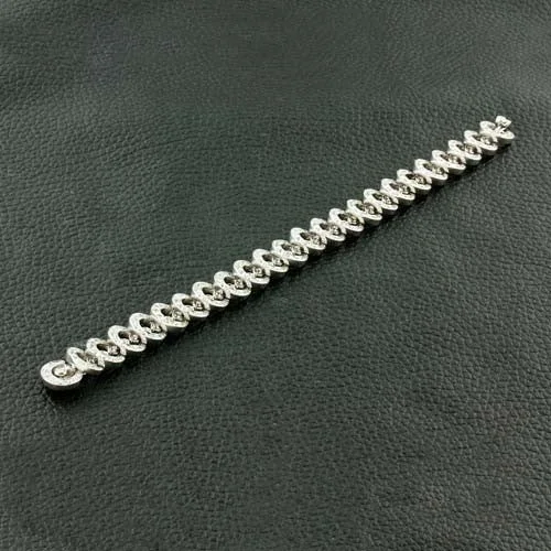 Bracelets For Urban Fashion-Round Diamond Moving Link Bracelet