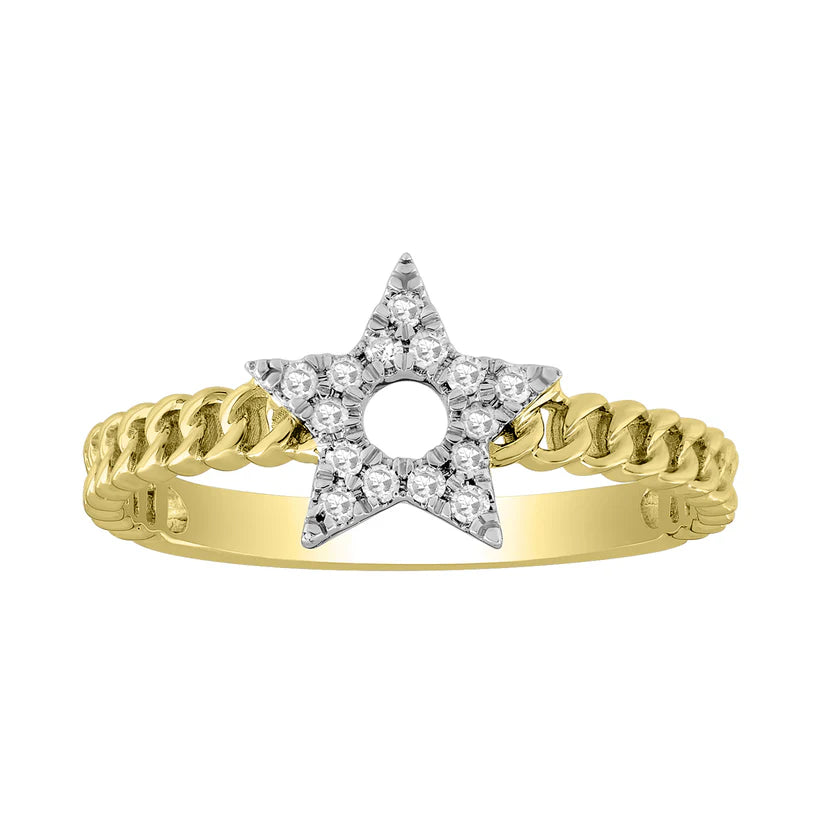 Simple Diamond Engagement Rings For Brides-Diamond  Star Ring (14K)