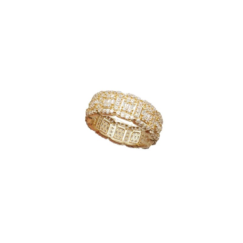 Fashionable Gemstone Rings For Casual Wear-Cubic Zirconia Baguette & Round Stone Ring (14K)