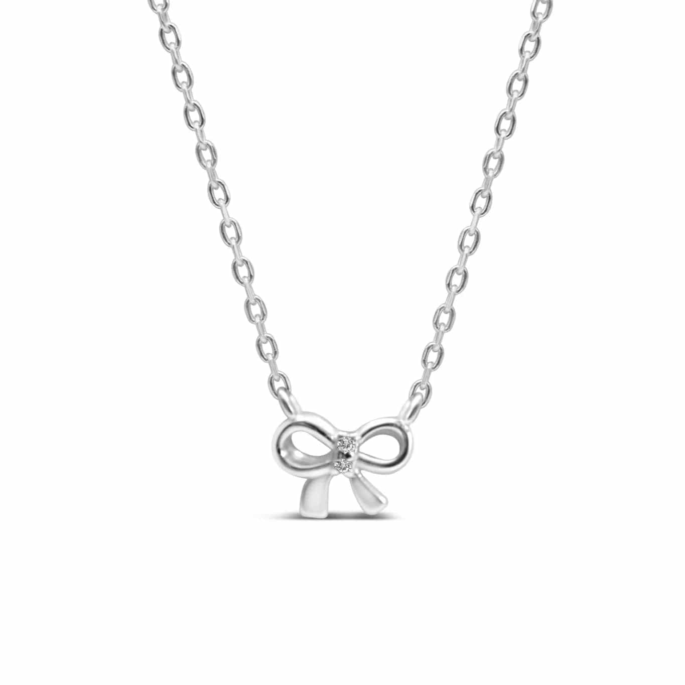 Trendy Multi-Color Necklaces For Fashion Enthusiasts-Silver Just So, Bow Necklace