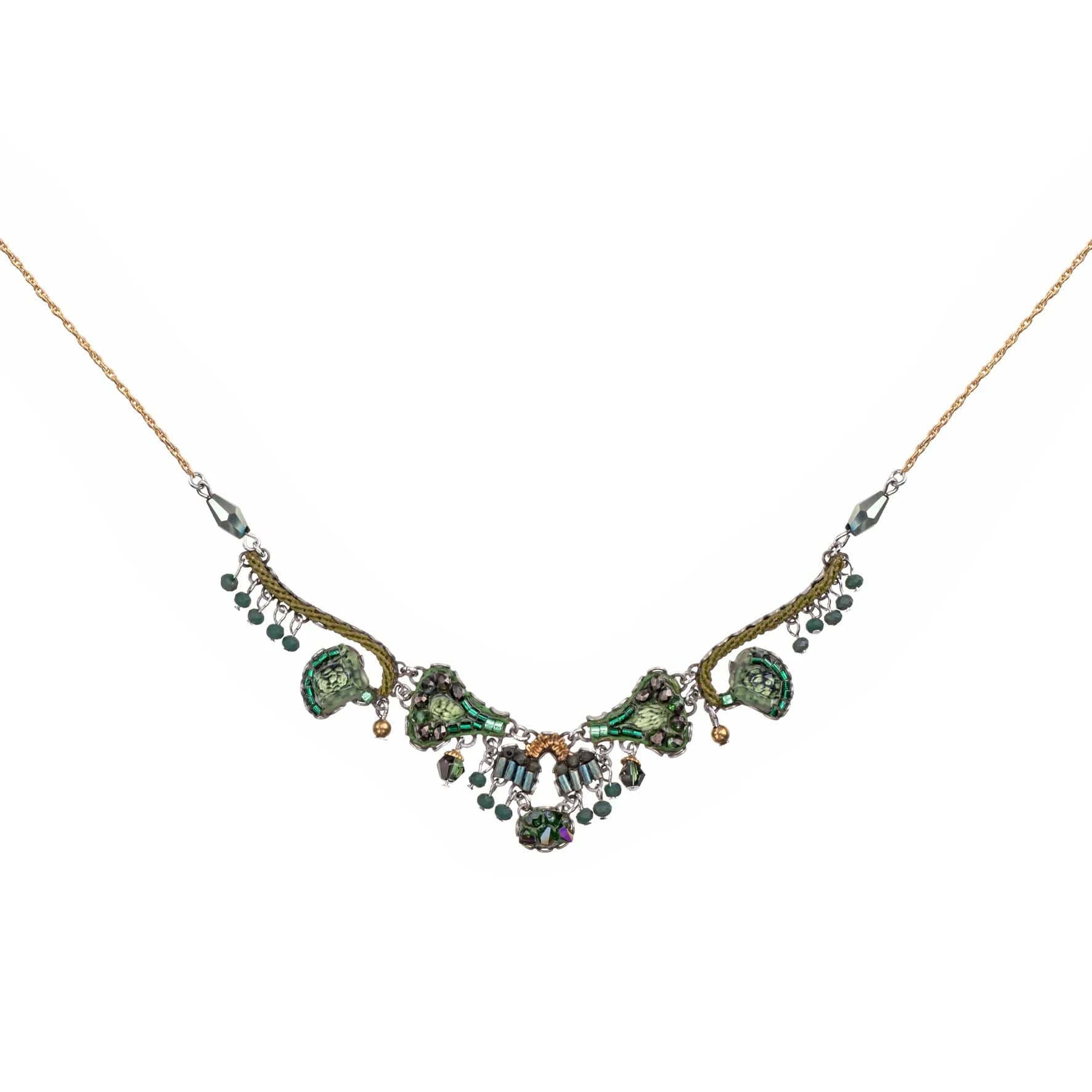 Statement Crystal Necklaces For Fashion Lovers-Viridian Mood Siofra Necklace