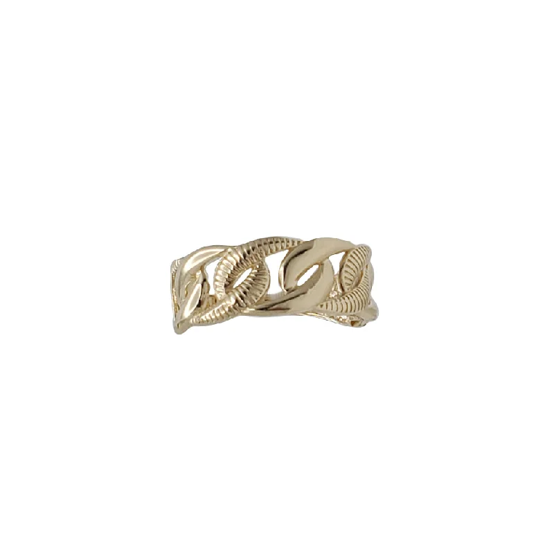 Unique Stackable Rings For Custom Jewelry-Textured Cuban Ring (14K)