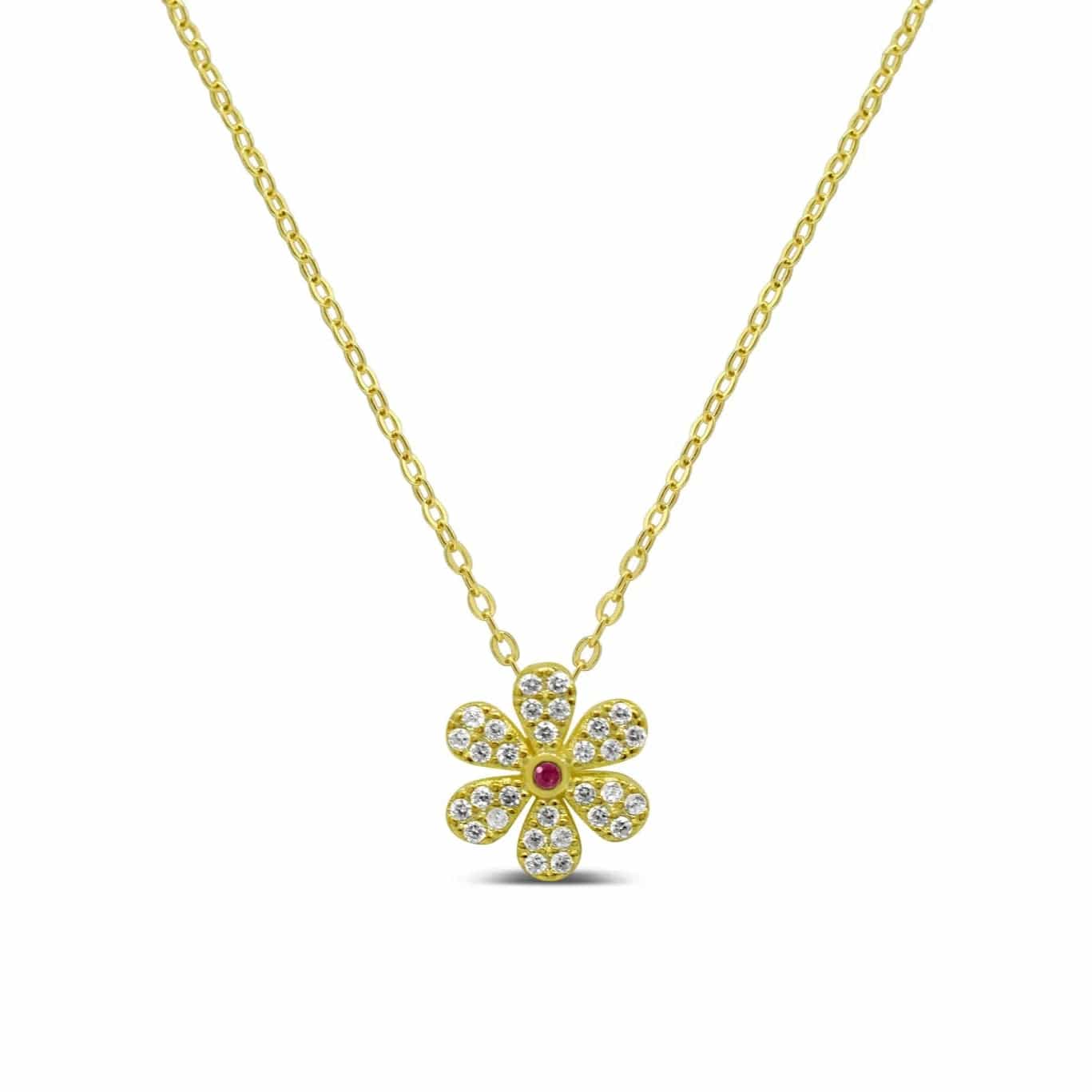 Personalized Infinity Pendant Necklaces For Gifts-Gold Dainty Daisy Necklace