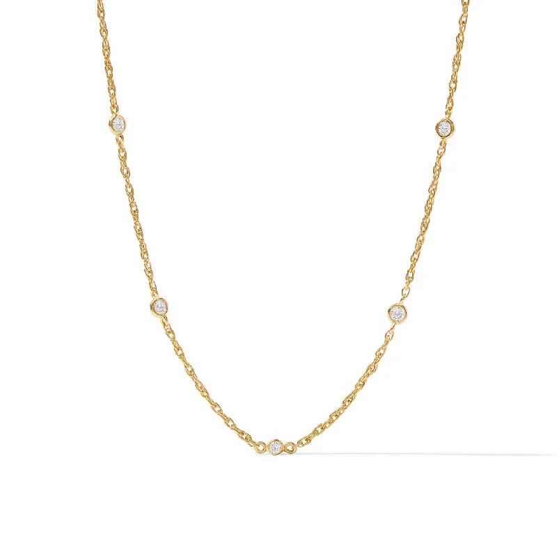 Elegant Gold Bead Necklaces For Bridesmaids-Celeste Delicate Station Necklace