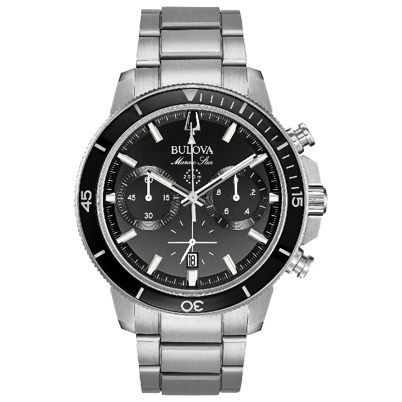 Watches For Masculine Appeal-Bulova Performance Marine Star Mens Watch Stainless Steel