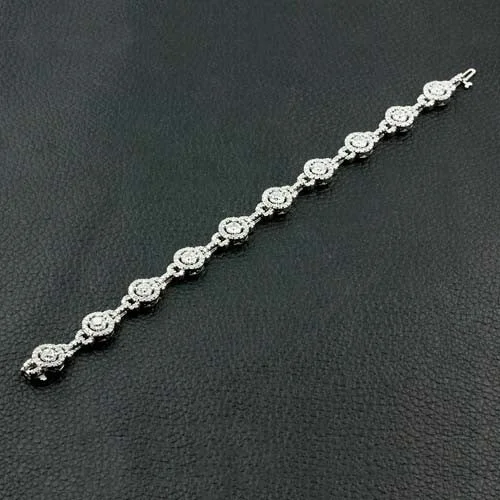 Bracelets For Style Inspiration-Diamond Bracelet with Round Motif Links