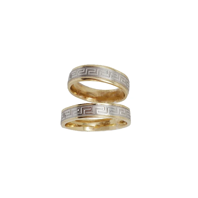 Personalized Name Rings For Thoughtful Gifts-Two-Tone Wedding Band Ring (14K)