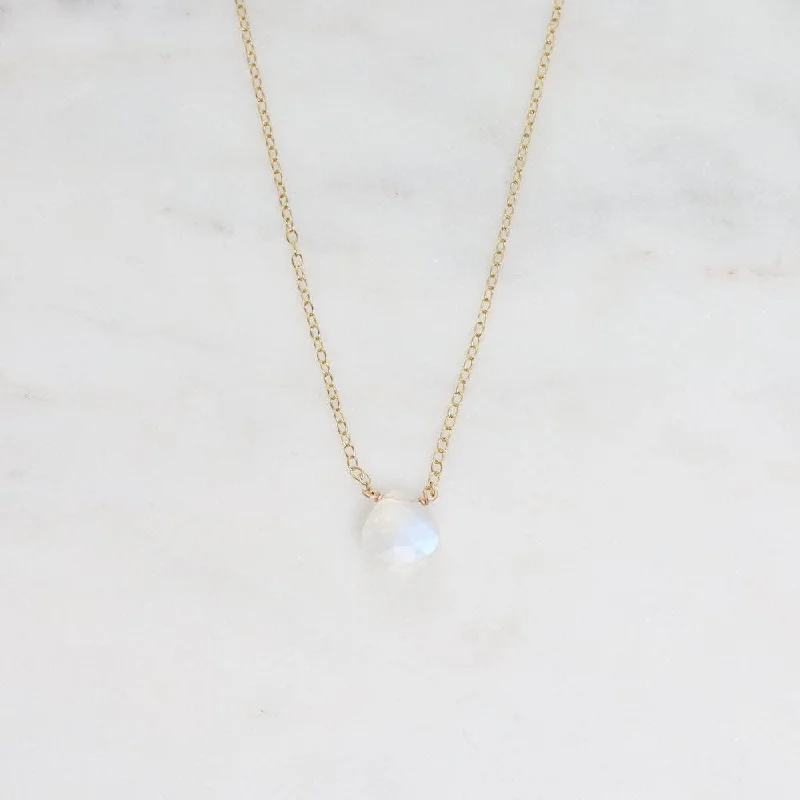 Bold Multi-Chain Necklaces For Fashion Statements-Gold Filled Chain with Moonstone Brio Necklace