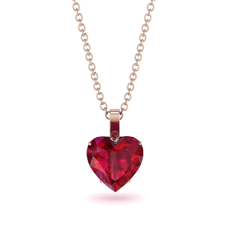 Pearl Necklaces For Timeless Elegance-Heart Ruby Necklace - Noelle No. 56