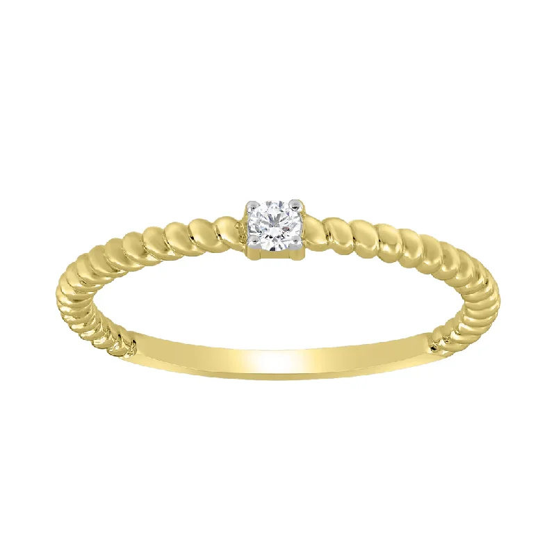 Unique Stackable Rings For Custom Jewelry-Diamond Twister Band Ring (14K)