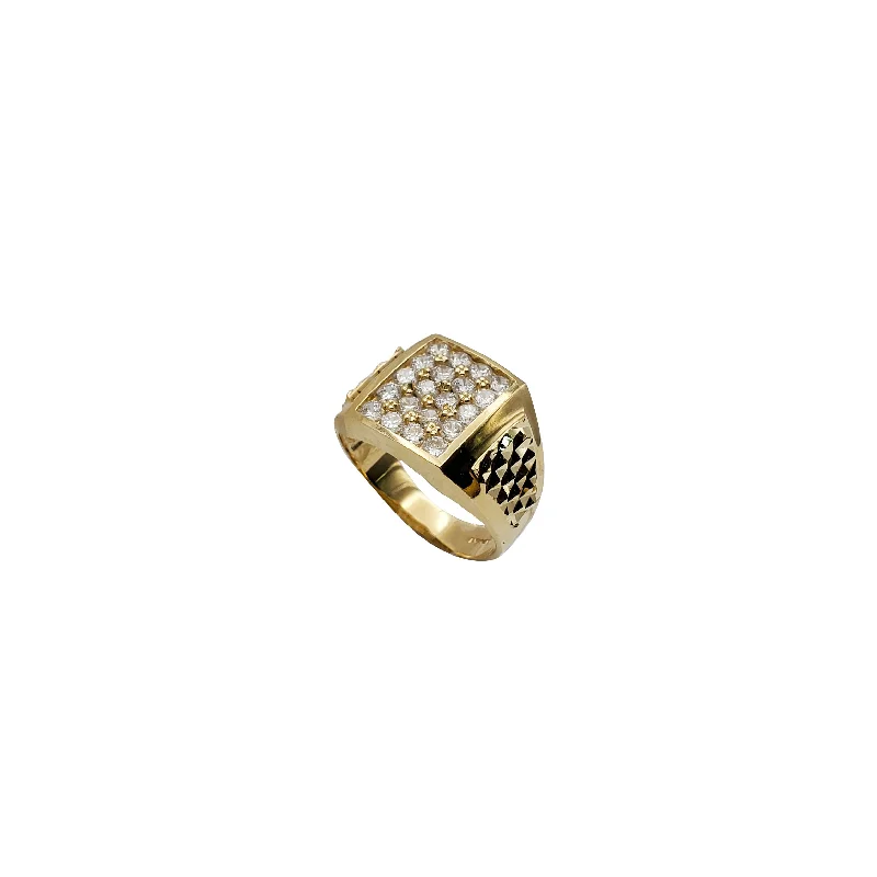 Simple Gold Rings For Everyday Glam-Cubic Zirconia Square Ring (14K)