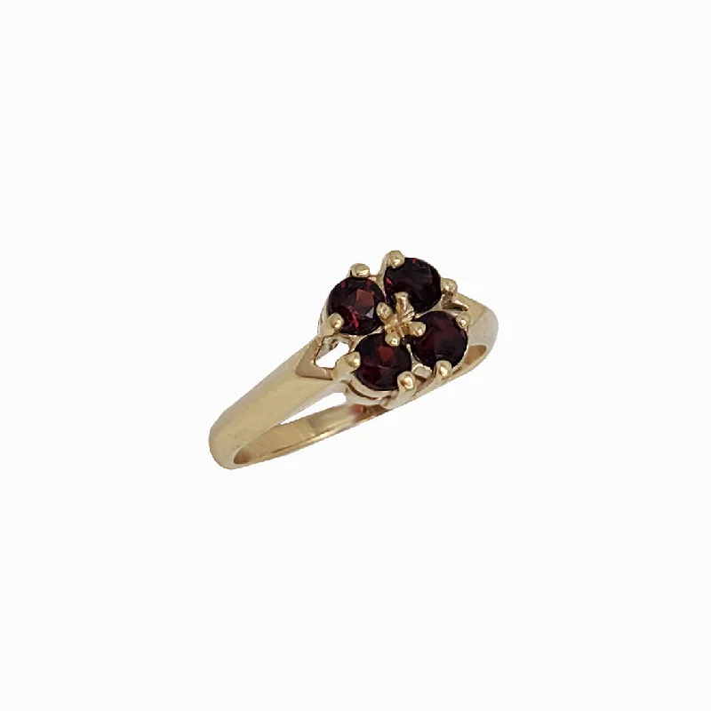 Custom Silver Engagement Rings For Brides-Garnet Lady Ring (14K)