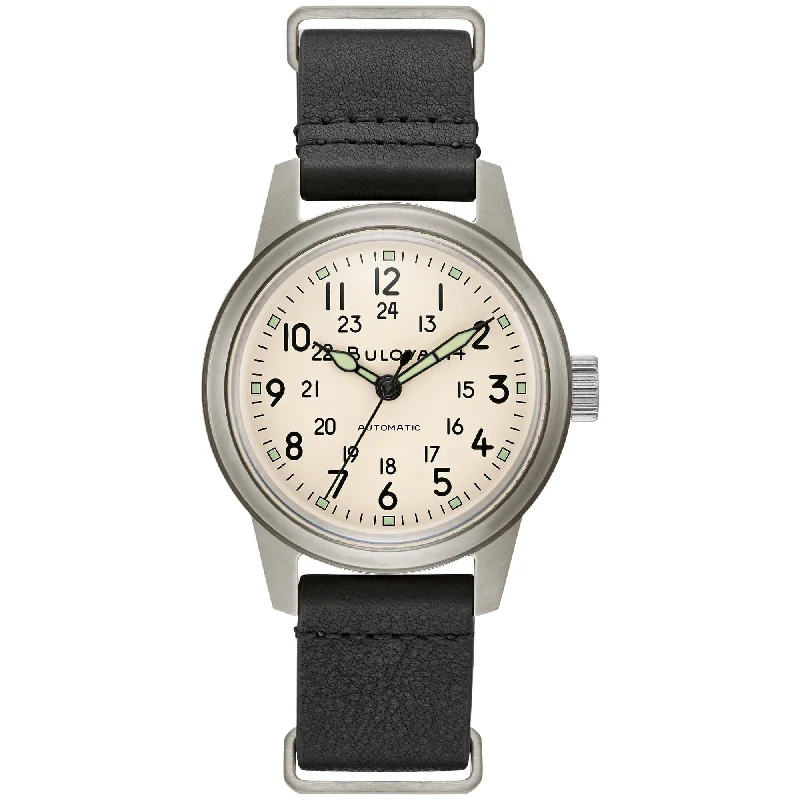 Watches With Starry Designs-Bulova Military Hack Watch