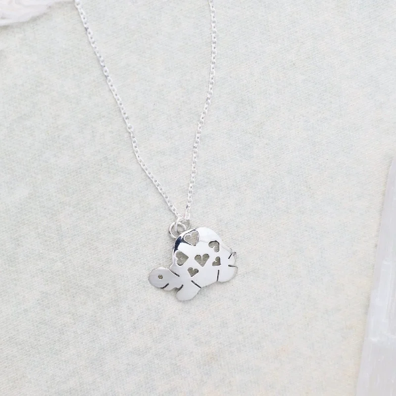 Fashionable Rope Necklaces For Casual Look-Sterling Silver Turtle Necklace