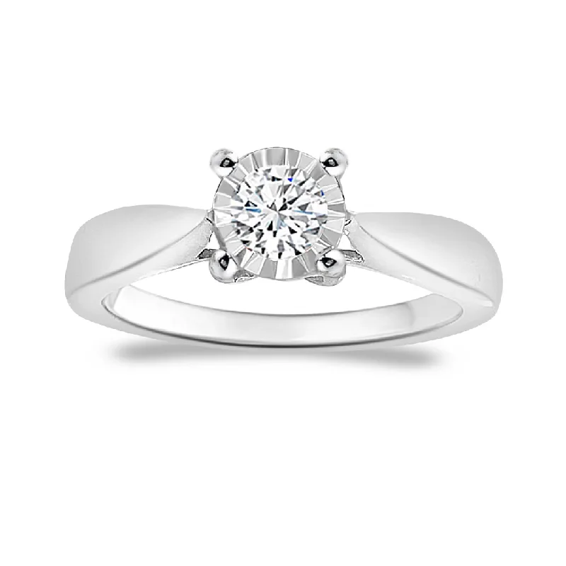 Custom Gold Rings For Special Occasions-Diamond Solitaire Engagement Ring (14K)