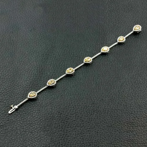 Bracelets For Elegant Statement-Pear shaped Yellow Diamond Bracelet