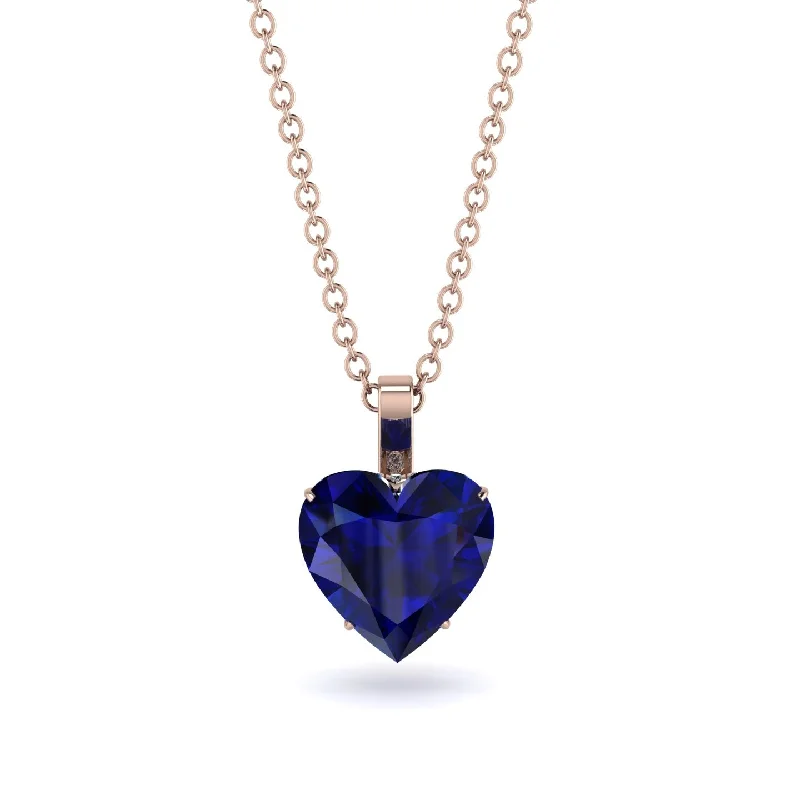 Classic Choker Necklaces For Fashion Statements-Heart Sapphire Necklace - Noelle No. 14